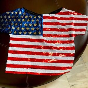 Flag sequins top